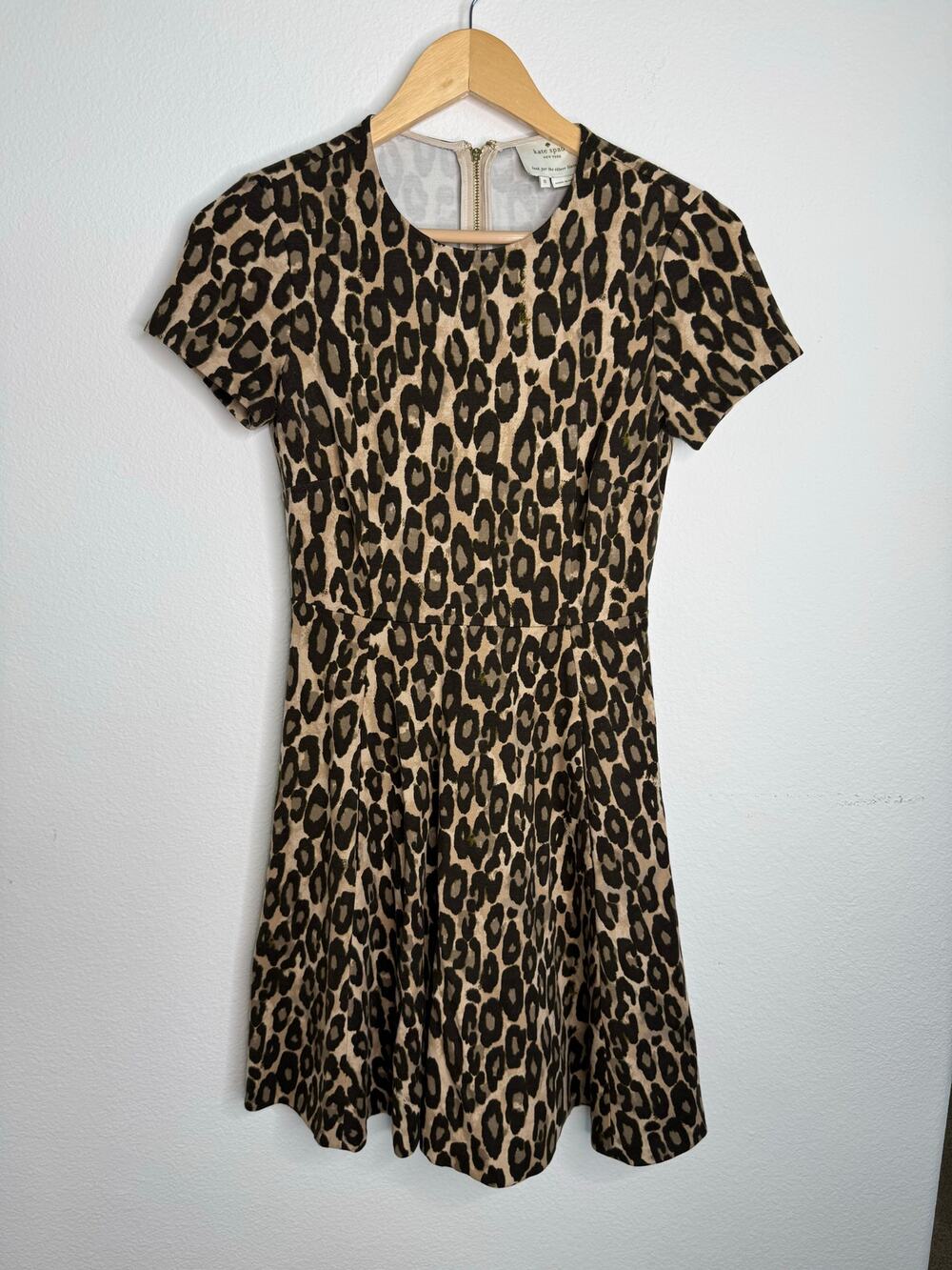 Kate spade women’s retro style flare
 dress leopard cheetah size 0 pockets